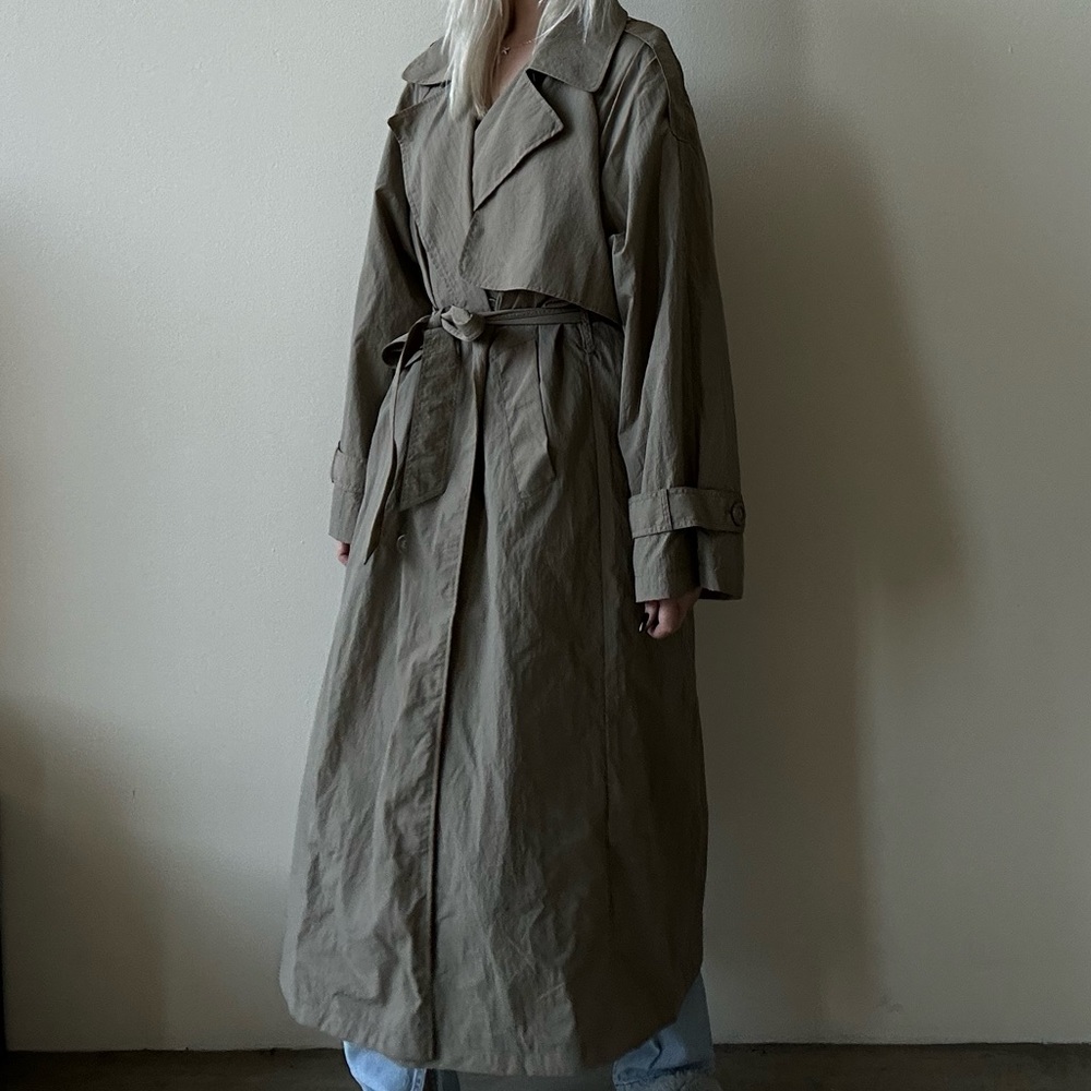 Khaki Trench Coat Na-Kd